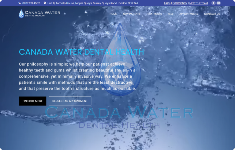 Canada Water Dental Practice - Website Design & Development Halifax